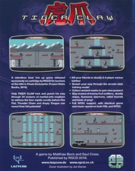 Tiger Claw : C64 in Pixels Edition (Homebrew) — Box back